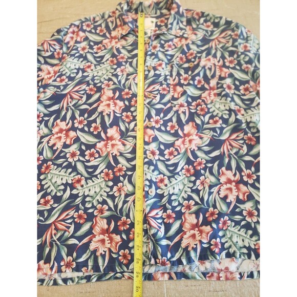 Banana Cabana 100% SILK Mens XXL 2XL Hawaiian Short Sleeve Button Up Shirt Blue - Picture 12 of 14